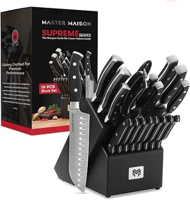 13. 19-Piece Kitchen Knife Set With Wooden Knife Block