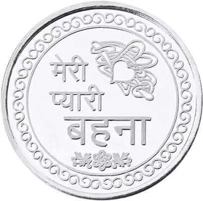 13. 2023 Meri Pyaari Behaana Ananth Jewels BIS Hallmarked Silver Coin Gift for Sister Raksha Bandhan Rakhi