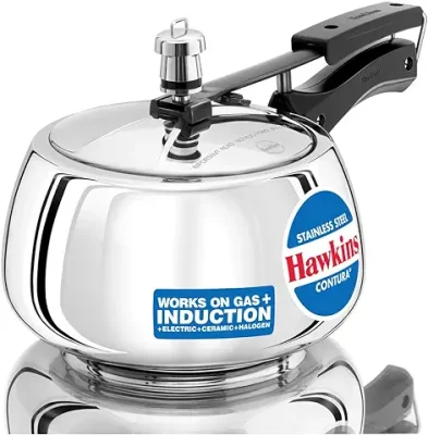 3. Hawkins Stainless Steel Contura 3 Litre Inner Lid Pressure Cooker Induction Compatible