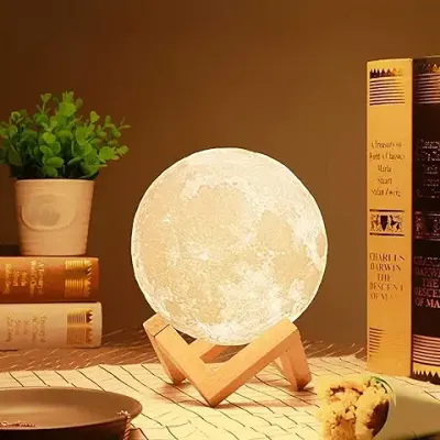 12. 3D Moon Lamp 7 Colour 15 cm Changeable Sensor Moon Night Lamp for Bedroom