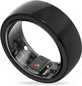 6. aaboRing, Health & Fitness Tracker Smart Ring, Advance Sleep Monitoring, Stress & Activity Tracking, Titanium, IP68 Waterproof (US Size No 7, Wireless, Black)