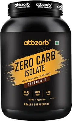 13. Abbzorb Zero Carb Whey Protein Isolate Powder Chocolate - 1kg | 30.4g Protein, 6..4g BCAA Per SCOOP | Digestive Enzymes | Muscle Growth and Strength | Lab Report |