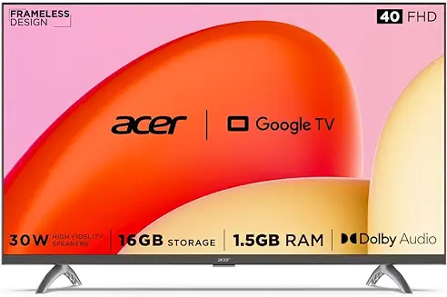 13. Acer 100 cm (40 inches) Advanced I Series Full HD Smart LED Google TV AR40GR2841FDFL (Black)