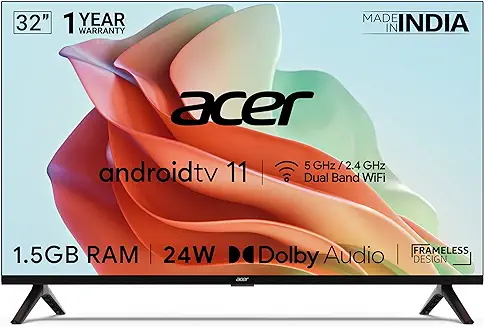 7. Acer 80 cm (32 inches) I Series HD Ready Android Smart LED TV AR32AR2841HDFL (Black)