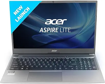 1. Acer Aspire Lite 11th Gen Intel Core i3 Premium Metal Laptop (8GB RAM/512GB SSD/Windows 11 Home) AL15-51, 39.62cm (15.6") Full HD Display, Metal Body, Steel Gray, 1.59 Kg