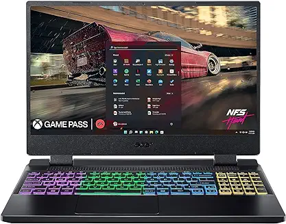 10. Acer Nitro 5 12th Gen Intel Core i5 Gaming Laptop with 39.62 cm (15.6") FHD IPS Display (Windows 11 Home/16 GB RAM/512 GB SSD/RTX 3050 Graphics/144 Hz/RGB Backlit), AN515-58, 2.5 KG