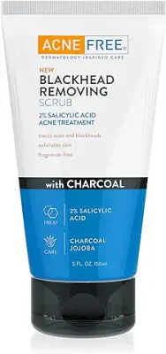 6. AcneFree Blackhead Removing Exfoliating Face Scrub with 2% Salicylic Acid and Charcoal Jojoba, 5 Ounce
