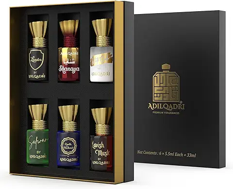 4. Adilqadri Assorted Luxury Alcohol Free Long Lasting Roll-On Attar Perfume Gift Set For Unisex (5.5 Ml Each)