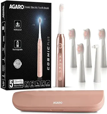 14. AGARO Cosmic Plus Sonic Electric Tooth Brush for Adults with 5 Modes