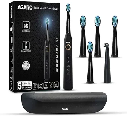 6. AGARO COSMIC PLUS Sonic Electric Tooth Brush For Adults With 5 Modes
