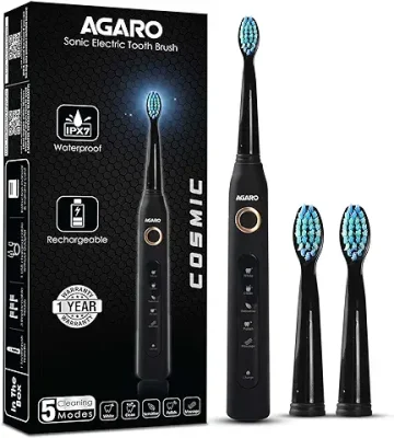 13. AGARO Cosmic Sonic Electric Toothbrush for Adults with 5 Modes