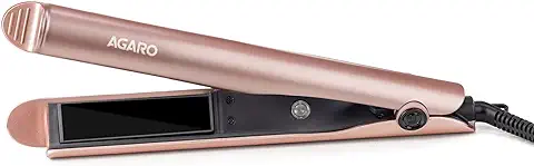 8. AGARO Hair Straightener&Curler, 2-In-1 Twist Angled Ceramic Coated Floating Plates, 3 Temperature Settings, Fast Heating, Ptc Heating, Straightening, Curling, Styling For Women, Hs1927, Rose Gold