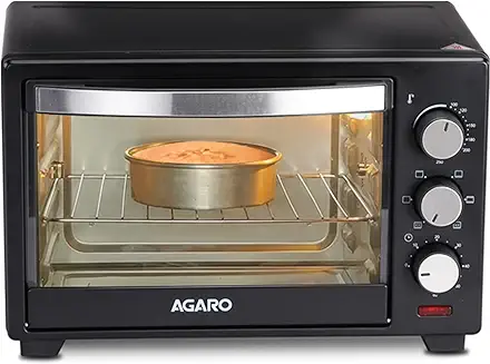 1. AGARO Marvel 19 Liters Oven Toaster Griller,Motorised Rotisserie Cake Baking Otg With 5 Heating Mode,(Black),1280 Watts