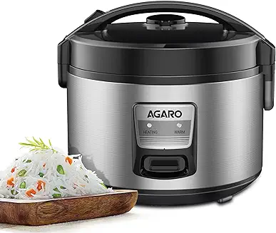 4. AGARO Regency Electric Rice Cooker, 5L Ceramic Coated Inner Bowl, Keep Warm Function, Silver & Black, 5 Liter
