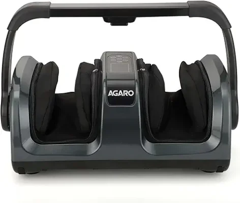 9. AGARO Royal Air Compression Foot Massager, Shiatsu Foot Massager, Kneading & Rolling Function, Lukewarm Heat, For Pain Relief, Muscle Relaxation & Improving Blood Circulation, Includes Remote Control
