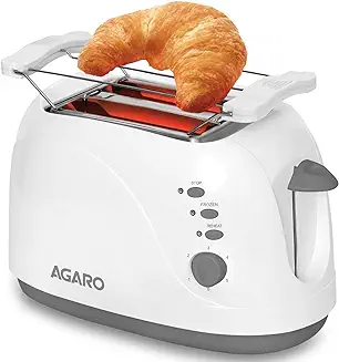 12. AGARO Venus 2 Slice Pop up toaster, White, Medium (33525)