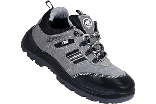 2. Allen Cooper 1156 Men's Safety Shoe, Size-7 UK, Grey (1 Pair Free Socks)