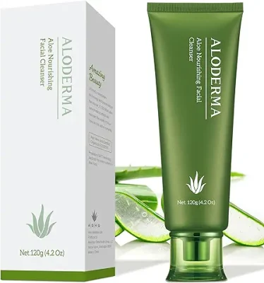 13. Aloderma Firming & Nourishing Facial Wash with 77% Organic Aloe Vera