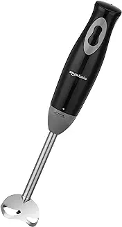 5. Amazon Basics 300 W Hand Blender with Stainless Steel Stem for Hot/Cold Blending and In-Built Cord Hook, ISI-Marked, Black