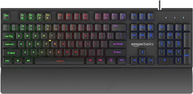 5. Amazon Basics Backlit Gaming Keyboard