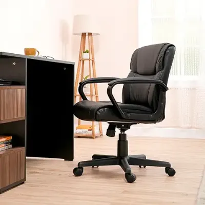 Amazon Basics Mid Back Office Chair Black Leathe Yg95s.webp