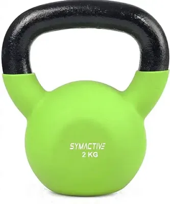 1. Amazon Brand - Symactive Neoprene Coated Solid Kettlebell for Gym Exercises, 2 kg