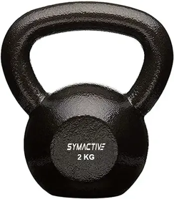 13. Amazon Brand - Symactive Solid Cast Iron Kettlebell for Gym Exercises, 2 kg