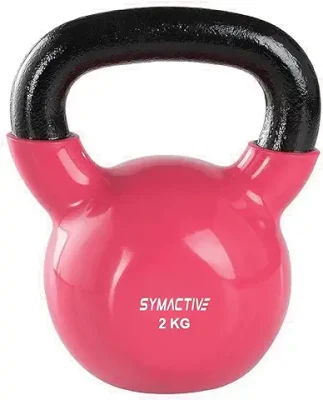 3. Amazon Brand - Symactive Vinyl Coated Solid Kettlebell for Gym Exercises, 2 kg