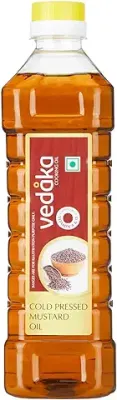 10. Amazon Brand - Vedaka Cold Pressed Mustard Oil (1 litre) | Cooking Oil | Omega 3 | 100% Vegetarian Oil