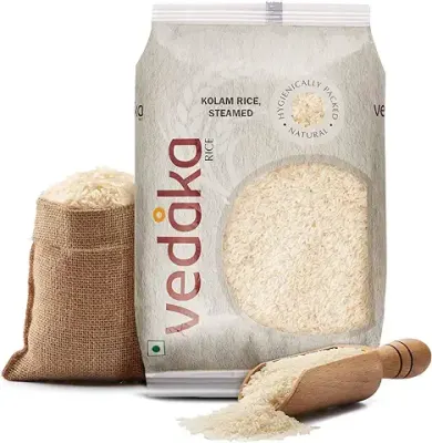 8. Amazon Brand - Vedaka Kolam Rice, Steamed, 5 kg