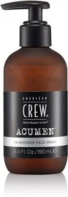 6. American Crew Men's Face Wash, In-Shower Facial Wash, Oil-Free, Removes Excess Oil & Dirt, 6.4 Fl Oz
