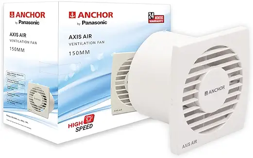 9. Anchor by Panasonic Axis Air 150mm Exhaust Fan for Kitchen | Exhaust Fan for Bathroom (2 Yrs Warranty) (White, 14090WH)