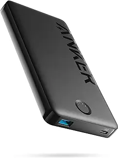14. Anker 10000 mAh PD Power Bank, PowerCore (Series 3), Fast Charging PowerIQ (PIQ) Technology, USB-C Input, USB-A & USB-C Output, Charge 2 Devices at Once, Ultra Slim Portable Charger