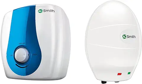12. AO Smith SDS-Green SERIES-015 Storage 15 Litre Vertical Water Heater (Geyser) White 5 Star & AO Smith EWS-3 Glass Lined 3 Litre 3KW Instant Water Heater (Geyser) White Body - 8 Bar Pressure Rating