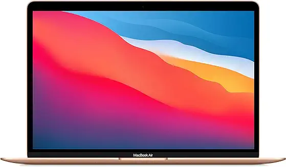 14. Apple MacBook Air Laptop M1 chip, 13.3-inch/33.74 cm Retina Display, 8GB RAM, 256GB SSD Storage, Backlit Keyboard, FaceTime HD Camera, Touch ID. Works with iPhone/iPad; Gold