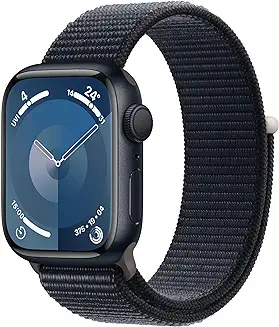 8. Apple Watch Series 9 [GPS 41mm] Smartwatch with Midnight Aluminum Case with Midnight Sport Loop One Size. Fitness Tracker, Blood Oxygen & ECG Apps, Always-On Retina Display, Water Resistant