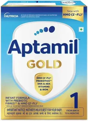 2. Aptamil Gold Infant Formula Milk Powder for Babies - Stage 1 (Upto 6 months) - with HMO and Prebiotics - 400gms - BIB Pack