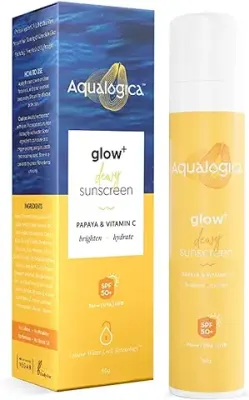 8. Aqualogica Glow+ Dewy Sunscreen SPF 50 PA++++