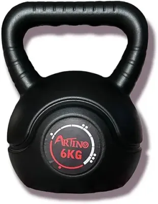 6. Artino Black Long Lasting 6Kg PVC Kettlebell for Workout Great for Fullbody Workout