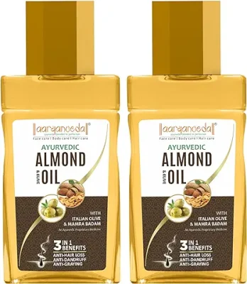 10. aryanveda Almond & Olive Hair Oil For All Hair Type; 200Ml (Pack Of 2)
