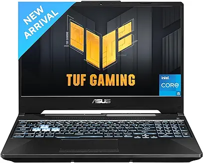6. ASUS TUF Gaming F15 - AI Powered Gaming Laptop, Intel Core i5-11400H 11th Gen, 15.6-inch (39.62 cm) FHD 144Hz, (8GB/512GB SSD/4GB NVIDIA RTX 2050/Win 11/ RGB Backlit/Black/2.30 kg),FX506HF-HN024W