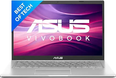 7. ASUS Vivobook 14, Intel Core i3-1115G4 11th Gen, 14" (35.56 cms) FHD, Thin and Light Laptop (8GB/512GB SSD/Windows 11/Office 2021/Transparent Silver/1.60 kg), X1400EA-EK322WS