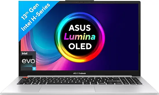 15. ASUS Vivobook S 15 OLED (2023), Intel Core EVO i5-13500H 13th Gen, 15.6" (39.62 cm) 2.8K 120Hz OLED, Thin & Light Laptop (16GB/512GB SSD/Windows 11/Office 2021/75WHr/Silver/1.7 kg) S5504VA-MA543WS