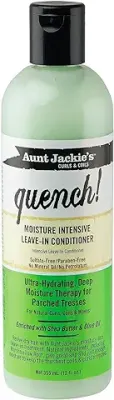 3. Aunt Jackie's Curls and Coils Quench Moisture Intensive Leave-In Hair Conditioner for Natural Curls, Coils and Waves, Enriched with Shea Butter, 12 oz