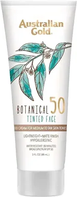 12. Australian Gold Botanical SPF 50 Tinted Mineral Sunscreen for Face