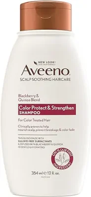 12. Aveeno Color Protect Strengthen+ Blackberry Quinoa Shampoo, Fresh, 12 Fl Oz