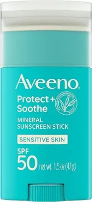 15. Aveeno Protect + Soothe Mineral Sunscreen Stick for Sensitive Skin
