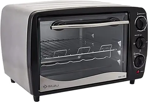 15. Bajaj Majesty 1603 TSS 16L Oven Toaster Griller (16 Litres OTG) Baking & Grilling Accessories, Oven for Kitchen with Stainless Steel Body, 2 Year Warranty, Black & Silver