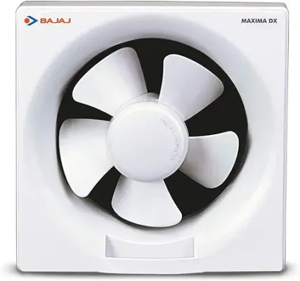 Bajaj Maxima DLX 150 MM Exhaust Fan For Kitchen & Bathroom| Strong Air Suction, RustProof Body & DustProtection BackShutters|Voltage Protection|100% Copper Motor| 2-Yr Warranty| Window Mounting| White