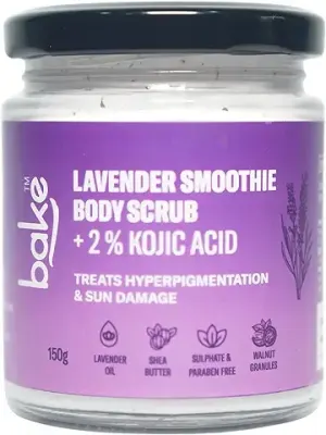 7. BAKE 2% Kojic Acid Lavender Smoothie Body Scrub For Women & Men